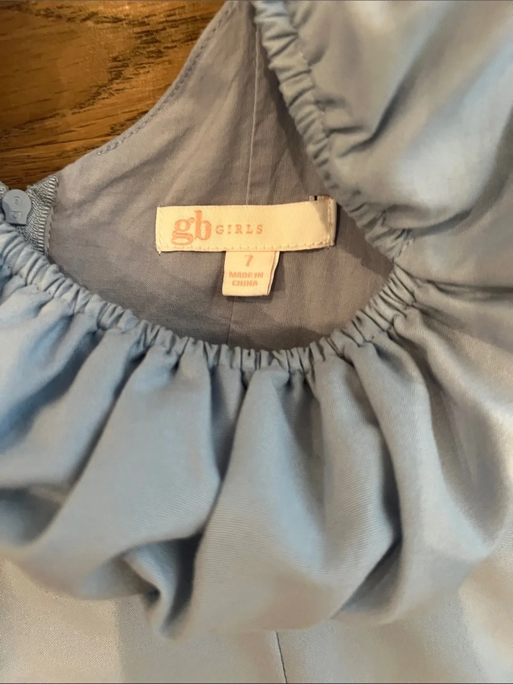 GB girls Light Blue Puff-Sleeve Dress